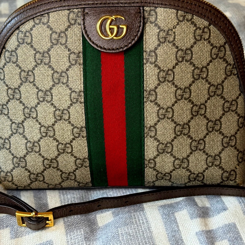 Gucci Ophidia Crossbody Bag Size Small with Green and Red classic Gucci Webbing
